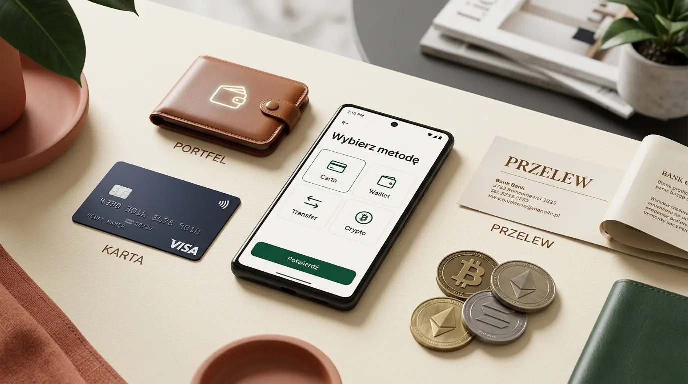 Ilustracja płatności mobilnej, karty, portfela cyfrowego i kryptowaluty